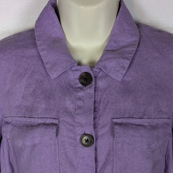 J. Jill Love Linen Pop Over Shirt Dress - Picture 2 of 10